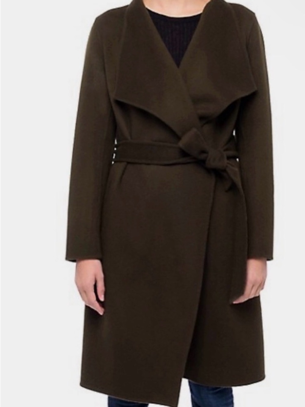 Line the Label ‘Meghan’ Wrap Coat in Olive Green